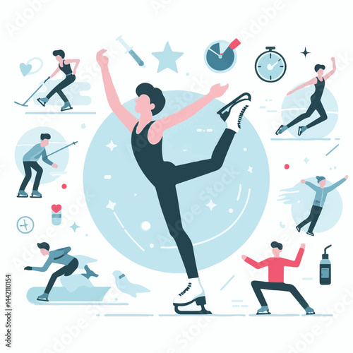 sport, skating, ice, figure, skate, female, activity, skates, winter, competition, leisure, exercise, skater, girl, young, dance, hobby, rink, training, background, woman, lifestyle, active, action, c