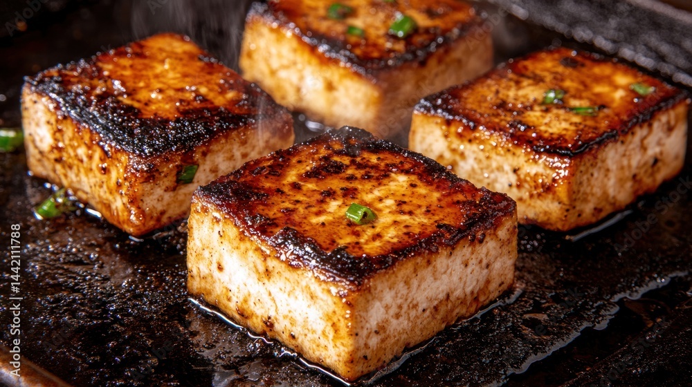 Pan-Seared Tofu with Savory Glaze Pan-Seared Tofu with Savory Glaze