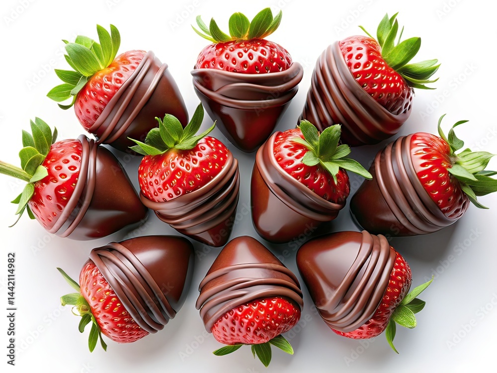 Chocolate Covered Strawberries Top View - Long Exposure Photorealistic