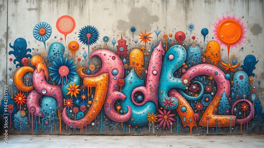 Fototapeta premium Concrete Canvas: The Vibrant Expressions of Street Art