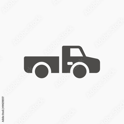 Pickup truck icon vector. farm truck outline and filled vector sign. Symbol, logo illustration. 