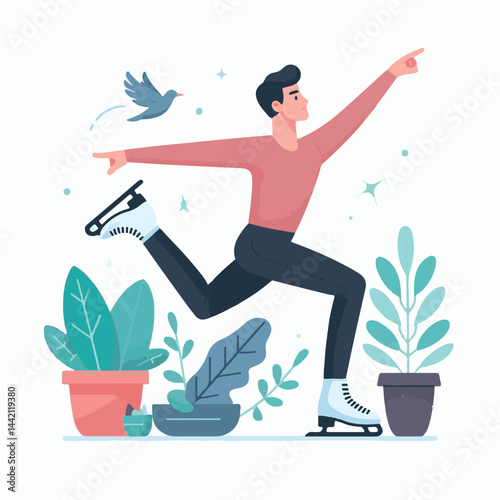 sport, skating, ice, figure, skate, female, activity, skates, winter, competition, leisure, exercise, skater, girl, young, dance, hobby, rink, training, background, woman, lifestyle, active, action, c