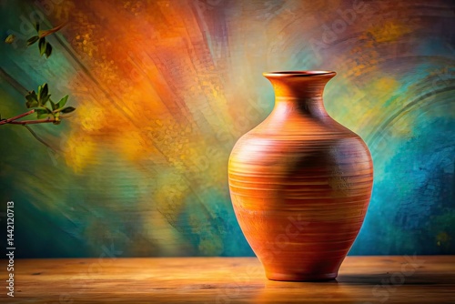 Double Exposure Terracotta Vase - Abstract Art