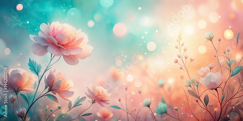 Dreamy Watercolor Abstract Silhouette Background