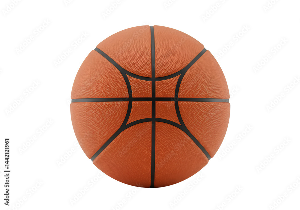 Fototapeta premium Closeup of a Classic Orange Basketball isolated on transparent background