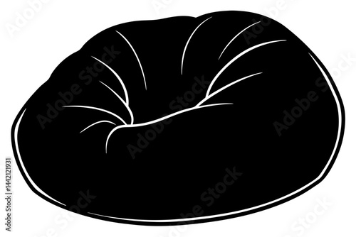 Bean Bag vector silhouette illustration isolated on white background