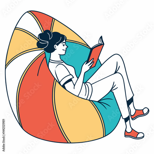 Bean Bag vector silhouette illustration isolated on white background