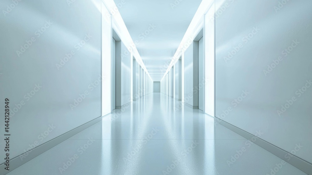 Fototapeta premium Bright Modern Hallway with Minimalist Design and Clean Lines