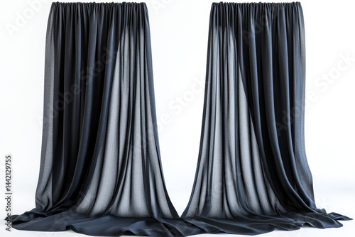 Wallpaper Mural black curtains against a white background, creating a stark and dramatic contrast. Torontodigital.ca