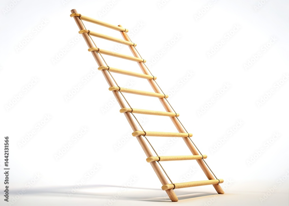 Floating Rope Ladder, Low Light, 3D Render, Still Life