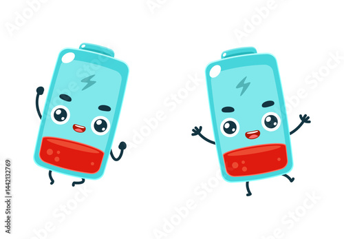 Set Mascot images of the Empty Battery