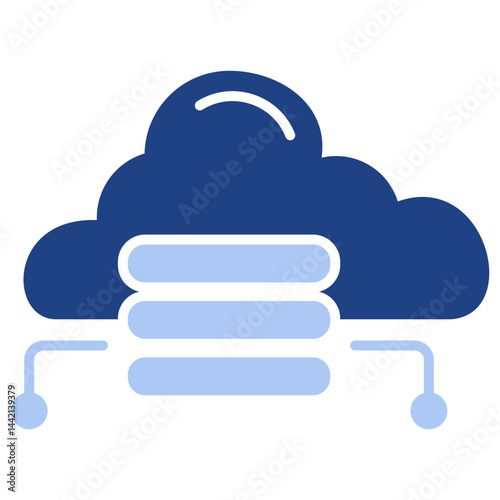 Fog Computing Flat Blue Icon