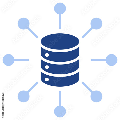 Distributed Flat Blue Icon