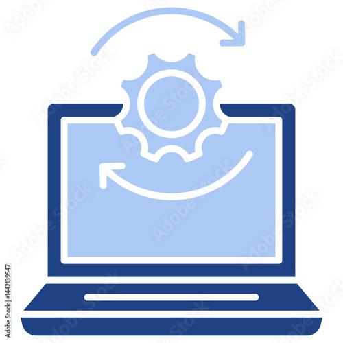 Processing Flat Blue Icon
