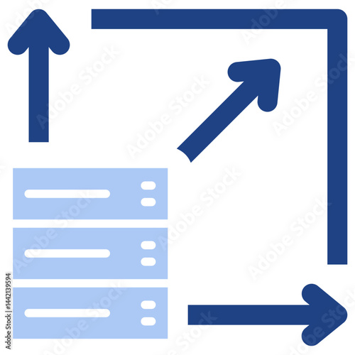 Scalability Flat Blue Icon