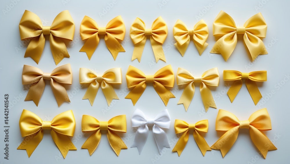 Golden bows beautifully isolated on a white surface Golden bows beautifully isolated on a white surface