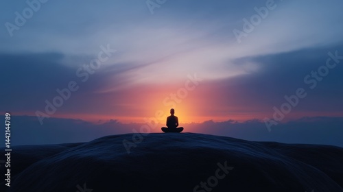Meditation at sunset