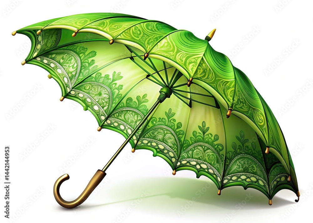 Green Umbrella Night Photography, Isolated,  Artistic,  Elegant,  Dark,  Abstract