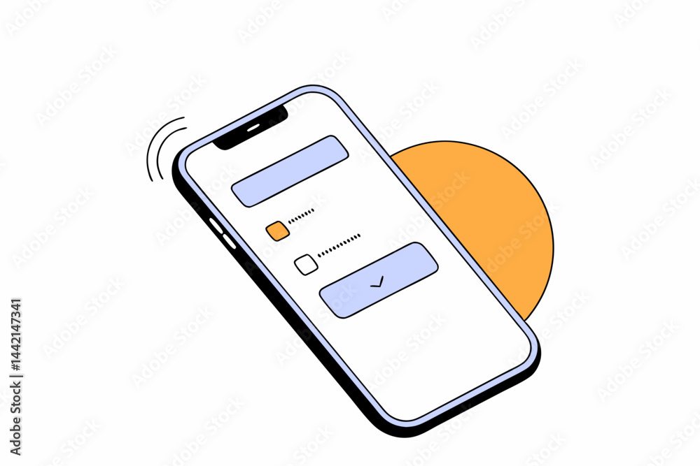 Smartphone showing hotspot, flat vector, remote access theme Smartphone showing hotspot, flat vector, remote access theme