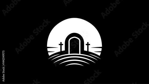 empty Christian tomb vector 