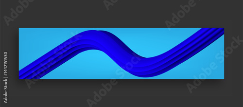 3d dynamic blue linkedin banner template