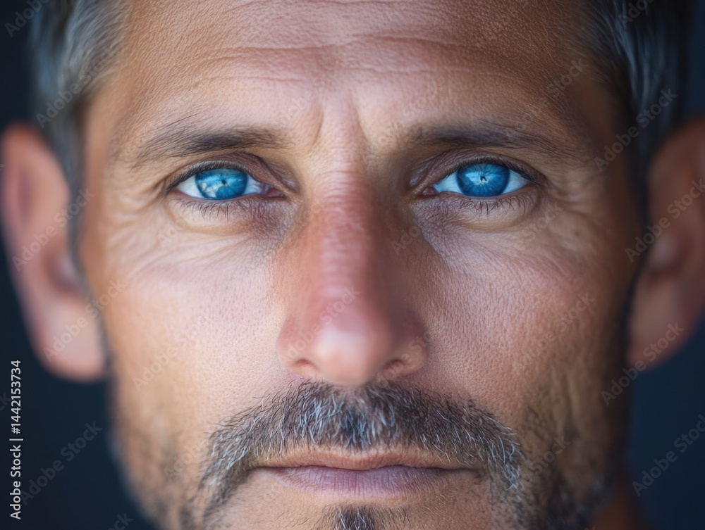 Obraz premium Man with blue eyes portrait