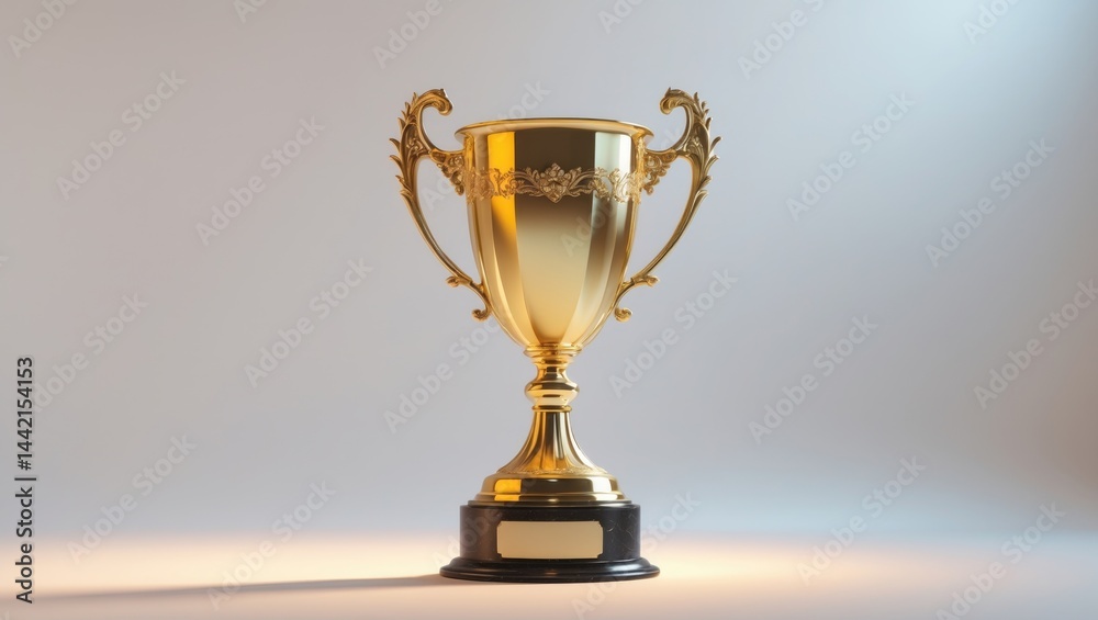 Fototapeta premium Golden Trophy Set Against an Isolated Background