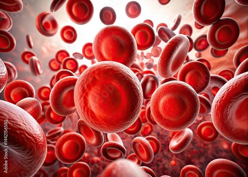 Microscopic Red Blood Cells, Fluid Medium, Science Photography, High Definition