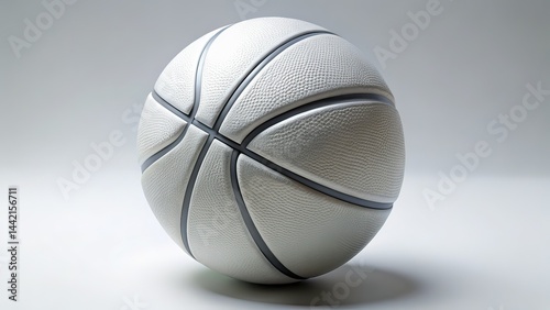 Obraz na płótnie Minimalist 3D White Basketball Photorealistic Isolated w salonie