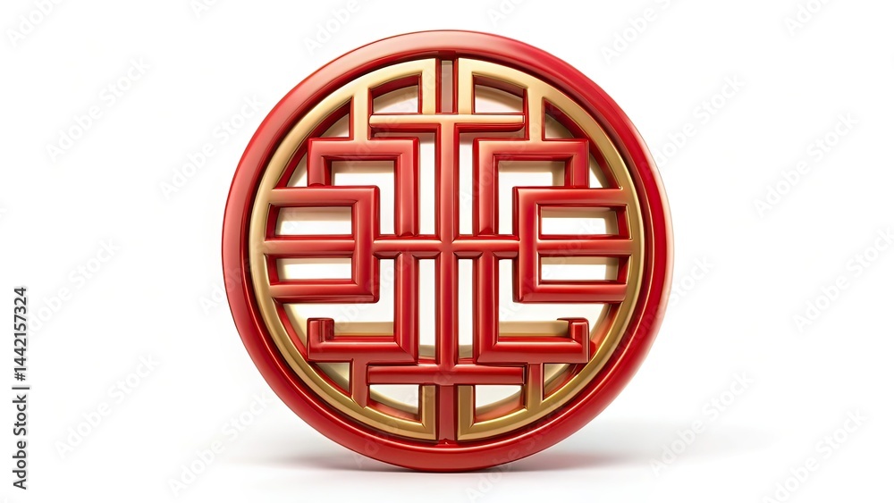 Minimalist Chinese Symbol of Prosperity | Wealth & Good Fortune | AI Art