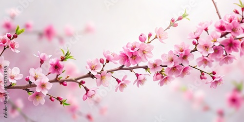 Obraz na płótnie Minimalist Cherry Blossom Branches - Spring Background Design w salonie