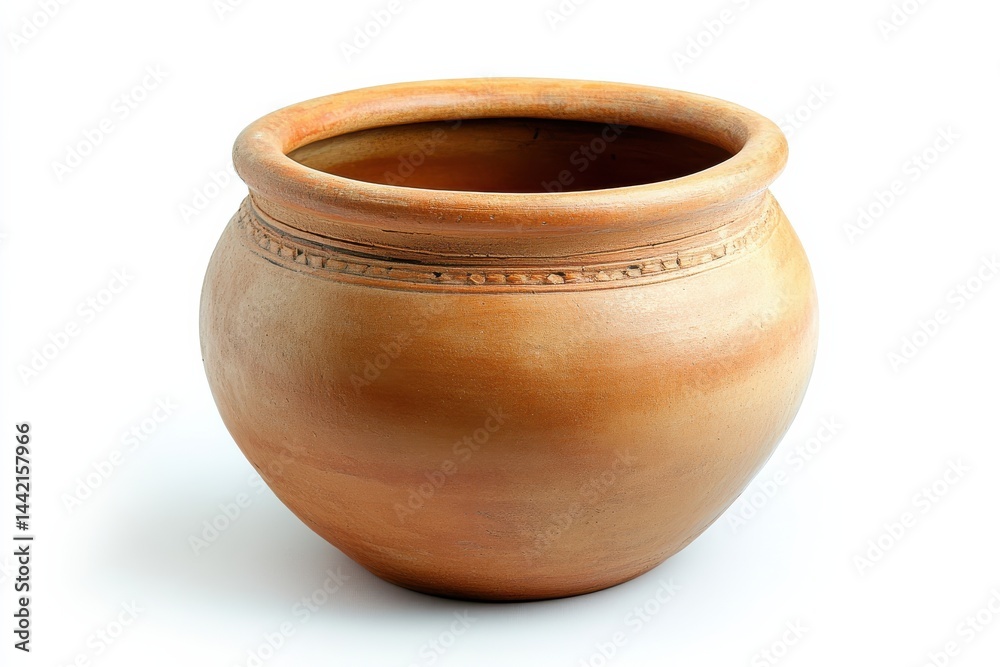 Earthenware pot on white Earthenware pot on white