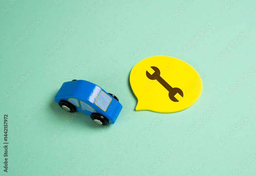 Car repair. Concept of maintenance and scheduled checks. Regular inspections, part replacements, and technical service. Addressing car breakdowns, ensuring road safety