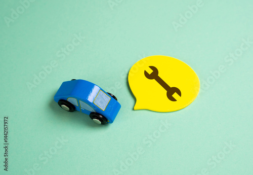 Obraz na płótnie Car repair. Concept of maintenance and scheduled checks. Regular inspections, part replacements, and technical service. Addressing car breakdowns, ensuring road safety w salonie