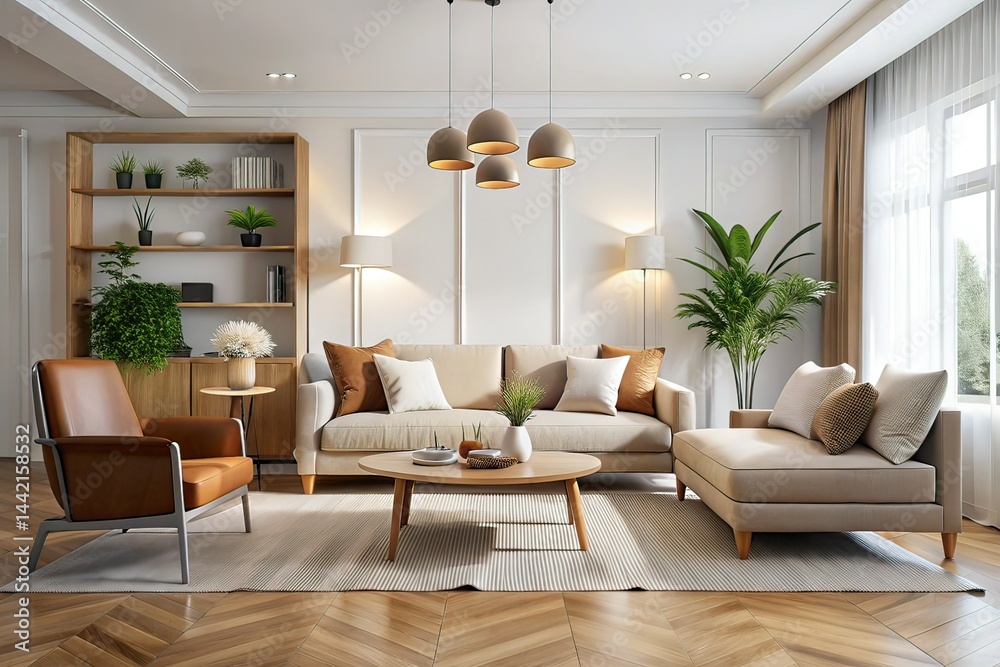 Minimalist Living Room - Calm Serenity Design