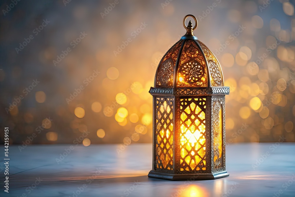 Minimalist Ramadan Lantern, Islamic Art, Magical Light