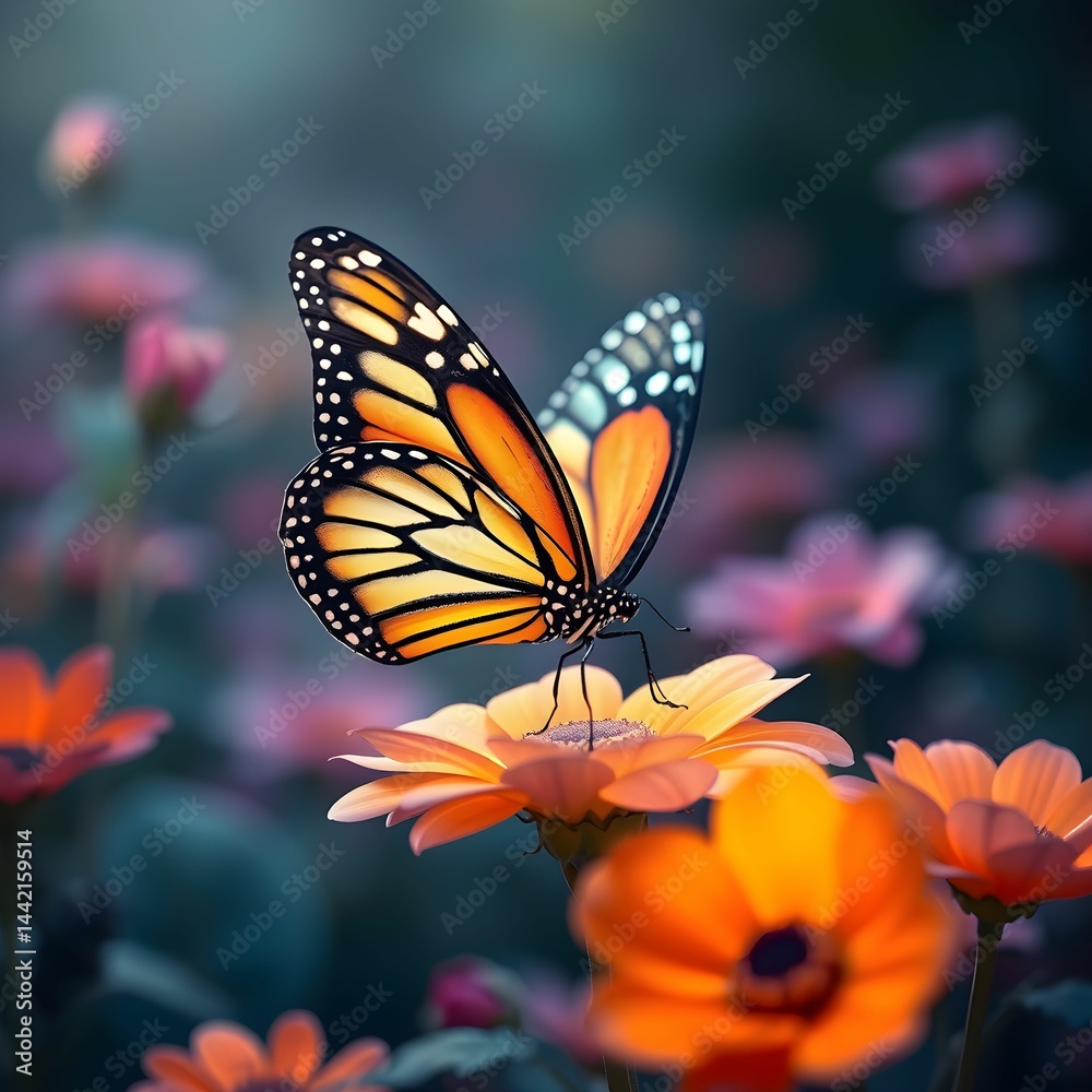Fototapeta premium monarch butterfly on flower