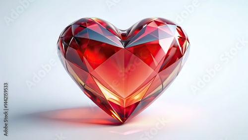 Obraz na płótnie Minimalist Valentine's Heart, Crystal Clear Architectural Photography w salonie