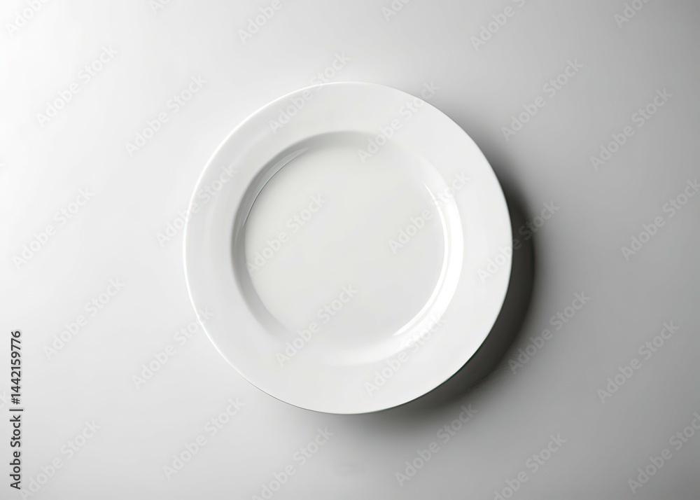 Minimalist White Plate on White Background Architectural Photography