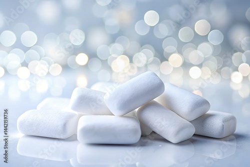 Minimalist White Gum Pads, Isolated, Studio Shot