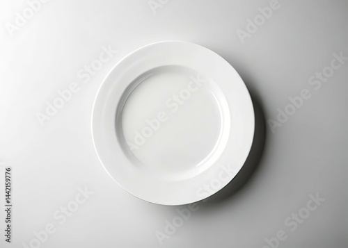 Obraz na płótnie Minimalist White Plate on White Background Architectural Photography w salonie