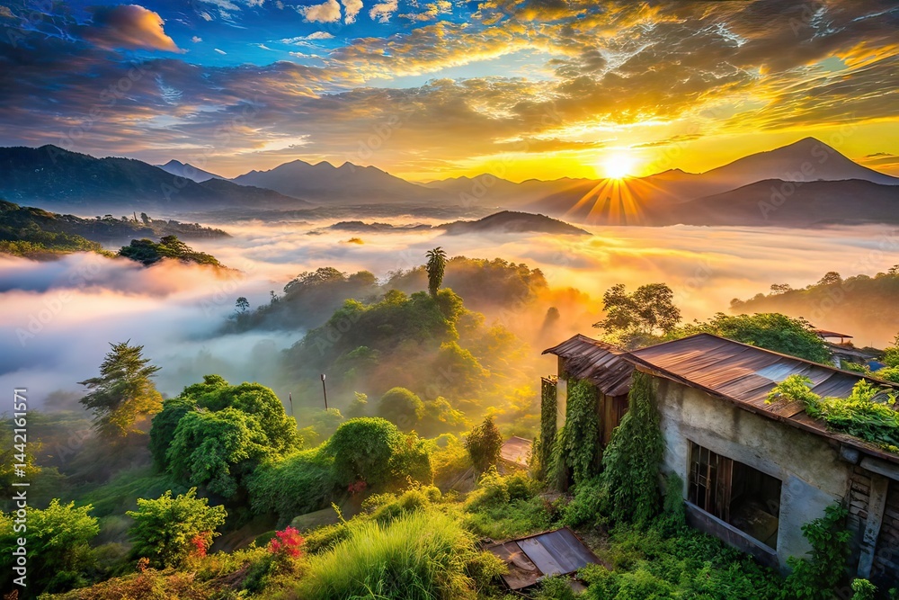 Misty Sunrise Mountain Valley Urban Exploration