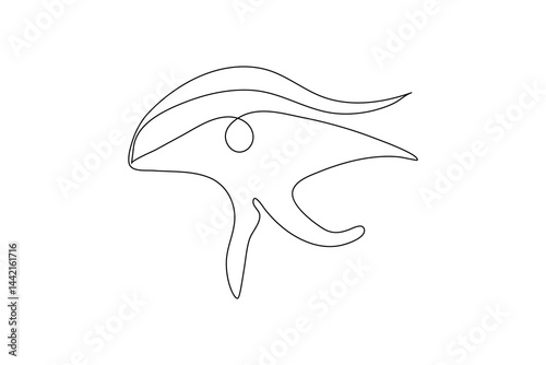 One eye in continuous one line art Minimalist eye wih retina outline design