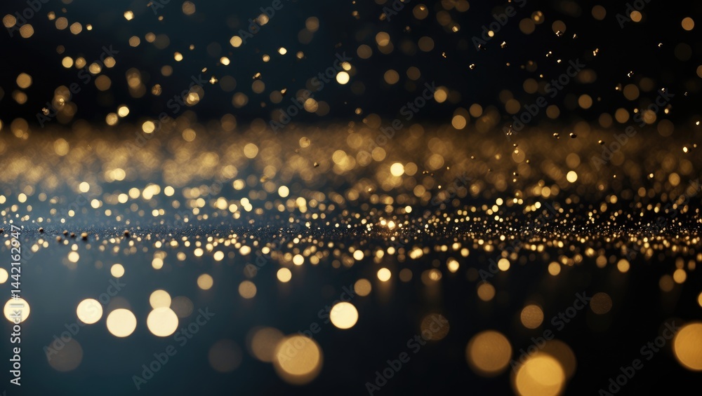 Bokeh of golden lights set on a dark background Bokeh of golden lights set on a dark background
