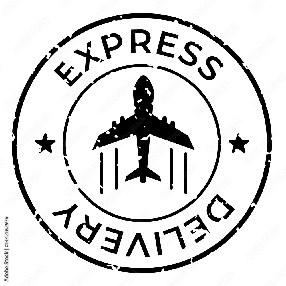 PNG Express delivery stamp illustration, transparent background