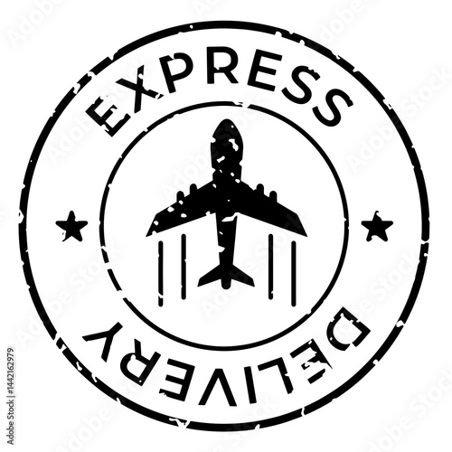 Obraz na płótnie PNG Express delivery stamp illustration, transparent background w salonie