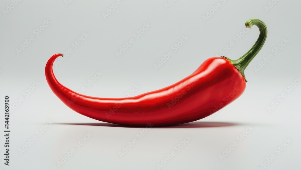 Single red bell pepper isolated