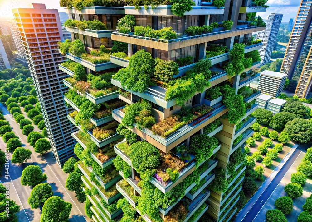 Modern High-Rise Urban Greening - Sustainable Architecture
