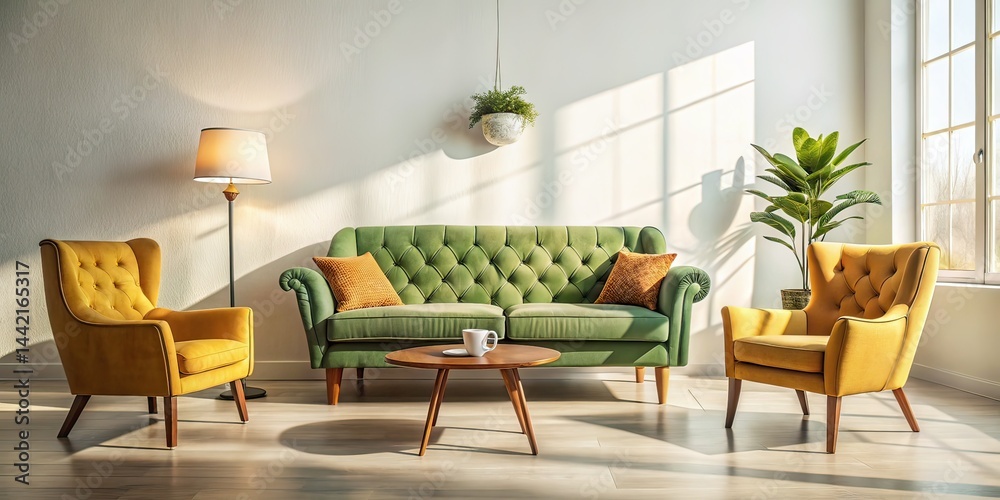 Modern Interior Design - Vintage Photography, Upholstered Furniture
