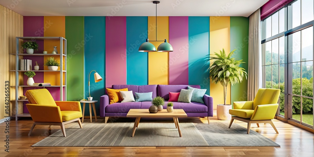 Modern Interior Tilt-Shift Photography, Empty Wall Space